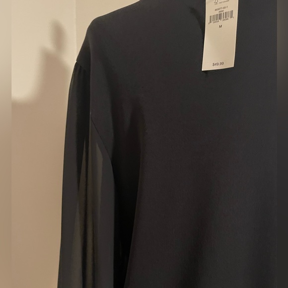Banana Republic black sheer‎ sleeve top. NWT M - Picture 6 of 6
